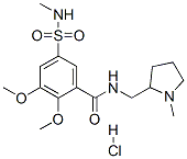 (-)-2,3-dimethoxy-5-[(methylamino)sulphonyl]-N-[(1-methyl-2-pyrrolidinyl)methyl]benzamide monohydrochloride Struktur