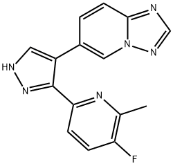 [1,2,4]Triazolo[1,5-a]pyridine, 6-[3-(5-fluoro-6-Methyl-2-pyridinyl)-1H-pyrazol-4-yl]- Struktur