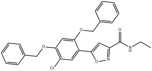 3-IsoxazolecarboxaMide, 5-[5-chloro-2,4-bis(phenylMethoxy)phenyl]-N-ethyl- Struktur