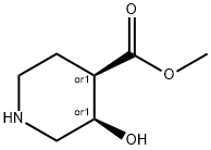 4-Piperidinecarboxylic acid, 3-hydroxy-, methyl ester, cis- (9CI) Struktur