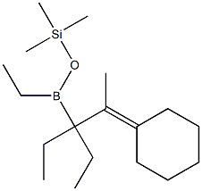 Ethyl(2-cyclohexylidene-1,1-diethylpropyl)(trimethylsilyloxy)borane Struktur