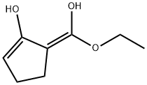 1-Cyclopenten-1-ol, 5-(ethoxyhydroxymethylene)-, (E)- (9CI) Struktur