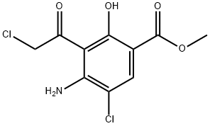 Benzoic  acid,  4-amino-5-chloro-3-(chloroacetyl)-2-hydroxy-,  methyl  ester  (9CI) Struktur