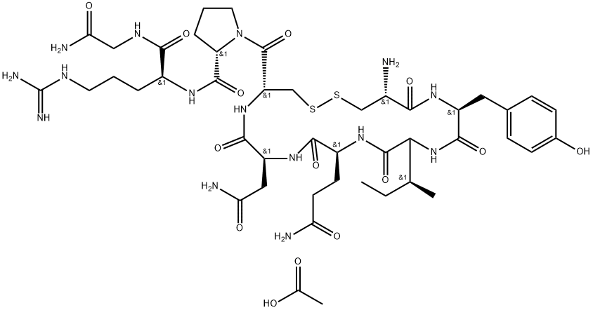 CYS-TYR-ILE-GLN-ASN-CYS-PRO-ARG-GLY-NH2 ACETATE SALT Struktur