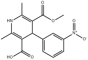 5-(Methoxycarbonyl)-2,6-dimethyl-4-(3-nitrophenyl)-1,4-dihydropyridine-3-carboxylic acid Struktur