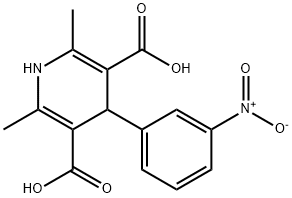 2,6-dimethyl-4-(3-nitrophenyl)-1,4-dihydropyridine-3,5-dicarboxylic acid Struktur