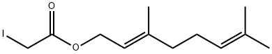 Iodoacetic acid (2E)-3,7-dimethyl-2,6-octadienyl ester Struktur