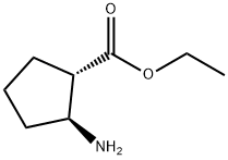 Cyclopentanecarboxylic acid, 2-amino-, ethyl ester, (1S-trans)- (9CI) Struktur