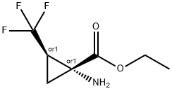 Cyclopropanecarboxylic acid, 1-amino-2-(trifluoromethyl)-, ethyl ester, (1R,2R)- Struktur