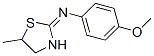 4-Methoxy-N-[(2E)-5-methyl-1,3-thiazolidin-2-ylidene]aniline Struktur