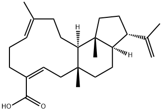 (3S,3aR,5aR,7Z,11E,14aR,14bR)-1,2,3,3a,4,5,5a,6,9,10,13,14,14a,14b-Tetradecahydro-5a,12,14b-trimethyl-3-(1-methylvinyl)cycloundec[e]indene-8-carboxylic acid Struktur
