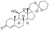 11beta-hydroxy-17,21-(tetrahydro-2H-pyran-2-ylidenedioxy)pregn-4-ene-3,20-dione Struktur