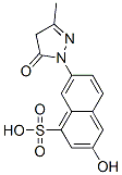 7-(4,5-dihydro-3-methyl-5-oxo-1H-pyrazol-1-yl)-3-hydroxynaphthalene-1-sulphonic acid Struktur