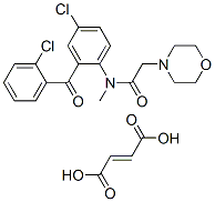 but-2-enedioic acid, N-[4-chloro-2-(2-chlorobenzoyl)phenyl]-N-methyl-2 -morpholin-4-yl-acetamide Struktur