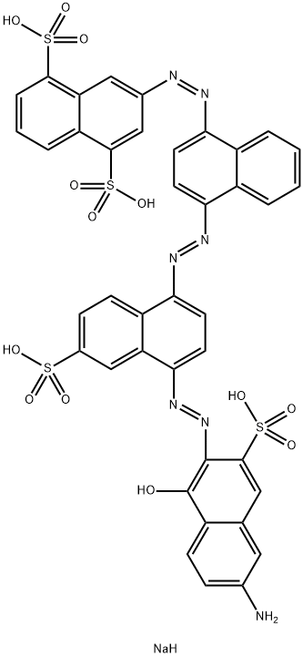 3-[[4-[[4-[(6-amino-1-hydroxy-3-sulpho-2-naphthyl)azo]-6-sulpho-1-naphthyl]azo]-1-naphthyl]azo]naphthalene-1,5-disulphonic acid, sodium salt Struktur