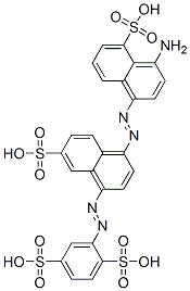 2-[[4-[(4-Amino-5-sulfo-1-naphthalenyl)azo]-7-sulfo-1-naphthalenyl]azo]-1,4-benzenedisulfonic acid Struktur