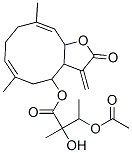 3-Acetoxy-2-hydroxy-2-methylbutyric acid [2,3,3a,4,5,8,9,11a-octahydro-6,10-dimethyl-3-methylene-2-oxocyclodeca[b]furan-4-yl] ester Struktur