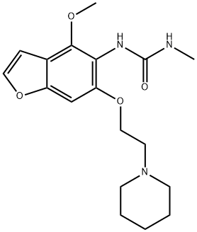 3-[4-methoxy-6-[2-(1-piperidyl)ethoxy]benzofuran-5-yl]-1-methyl-urea Struktur