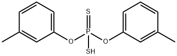 Bis(3-methylphenyloxy)mercaptophosphine sulfide Struktur