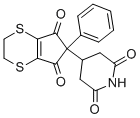 3-(2-(1,3-Dioxo-2-phenyl-4,5,6,7-tetrahydro-4,7-dithiaindanyl))glutari mide Struktur