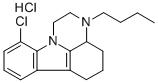 1H-Pyrazino(3,2,1-jk)carbazole, 2,3,3a,4,5,6-hexahydro-3-butyl-10-chlo ro-, hydrochloride Struktur