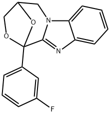 4,5-Dihydro-1-(3-fluorophenyl)-1,4-epoxy-1H,3H-(1,4)oxazepino(4,3-a)be nzimidazole Struktur