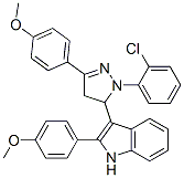 3-[2-(2-chlorophenyl)-5-(4-methoxyphenyl)-3,4-dihydropyrazol-3-yl]-2-( 4-methoxyphenyl)-1H-indole Struktur