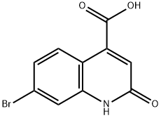 7-broMo-1,2-dihydro-2-oxoquinoline-4-carboxylic acid Struktur