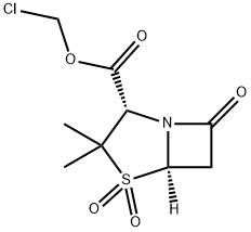 chloromethyl (2S-cis)-3,3-dimethyl-7-oxo-4-thia-1-azabicyclo[3.2.0]heptane-2-carboxylate 4,4-dioxide Struktur