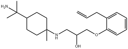 1-(2-allylphenoxy)-3-((8-amino-4-menthane-1-yl)amino)-2-propanol Struktur