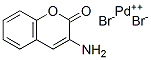 3-aminochromen-2-one, palladium(+2) cation, dibromide Struktur