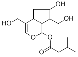 Cyclopenta(c)pyran-4,7-dimethanol, 1,4a,5,6,7,7a-hexahydro-1,6-dihydro xy-, 1-isovalerate Struktur