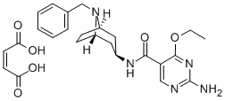 2-Amino-N-(8-benzyl-3-beta-nortropanyl)-4-ethoxy-5-pyrimidinecarboxami de maleate Struktur