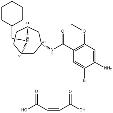 4-amino-5-bromo-N-[8-(cyclohexylmethyl)-8-azabicyclo[3.2.1]oct-3-yl]-2 -methoxy-benzamide, but-2-enedioic acid Struktur