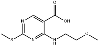 4-(2-Methoxyethylamino)-2-(Methylthio)Pyrimidine-5-Carboxylic Acid Struktur