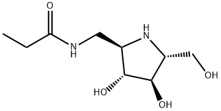 Propanamide, N-[[(2R,3R,4R,5R)-3,4-dihydroxy-5-(hydroxymethyl)-2-pyrrolidinyl]methyl]- (9CI) Struktur