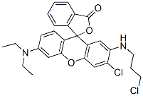 2-(3-Chloropropylamino)-3-chloro-6-diethylaminospiro[9H-xanthene-9,3'-phthalide] Struktur