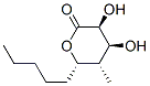 2H-Pyran-2-one, tetrahydro-3,4-dihydroxy-5-methyl-6-pentyl-, (3S,4S,5S,6S)- (9CI) Struktur