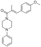 Piperazine, 1-(3-(4-methoxyphenyl)-2-methyl-1-oxo-2-propenyl)-4-phenyl - Struktur