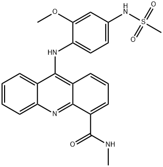 4-Acridinecarboxamide, 9-((2-methoxy-4-((methylsulfonyl)amino)phenyl)a mino)-N-methyl- Struktur