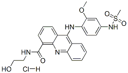 4-Acridinecarboxamide, N-(2-hydroxyethyl)-9-((2-methoxy-4-((methylsulf onyl)amino)phenyl)amino)-, monohydrochloride Struktur