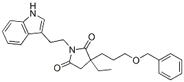 2-[3-(Benzyloxy)propyl]-2-ethyl-N-[2-(1H-indol-3-yl)ethyl]succinimide Struktur