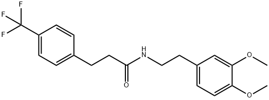 N-[2-(3,4-DIMETHOXYPHENYL)ETHYL]-3-(4-TRIFLUOROMETHYLPHENYL)PROPIONAMIDE Struktur