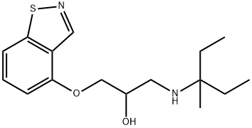 1-(3-methylpentan-3-ylamino)-3-(9-thia-8-azabicyclo[4.3.0]nona-1,3,5,7 -tetraen-5-yloxy)propan-2-ol Struktur