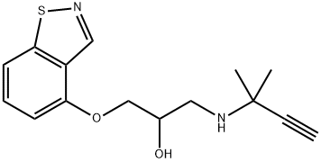 1-(2-methylbut-3-yn-2-ylamino)-3-(9-thia-8-azabicyclo[4.3.0]nona-1,3,5 ,7-tetraen-5-yloxy)propan-2-ol Struktur