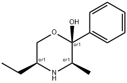 2-Morpholinol,5-ethyl-3-methyl-2-phenyl-,(2alpha,3alpha,5alpha)-(9CI) Struktur