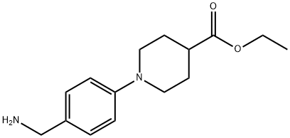 1-(4-AMINOMETHYL-PHENYL)-PIPERIDINE-4-CARBOXYLIC ACID ETHYL ESTER Struktur