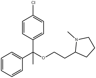 Pyrrolidine, 2-[2-[(p-chloro-α-methyl-α-phenylbenzyl)oxy]ethyl]-1-methyl- (7CI, 8CI) Struktur