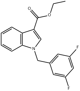 1H-INDOLE-3-CARBOXYLIC ACID, 1-[(3,5-DIFLUOROPHENYL)METHYL]-ETHYL ESTER Struktur