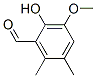 2-Hydroxy-3-methoxy-5,6-dimethylbenzaldehyde Struktur